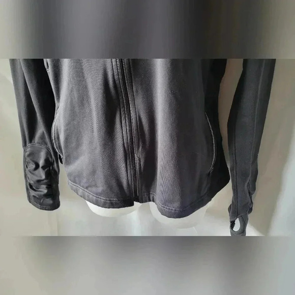 Athleta Grey Workout Athletic Zip Hoodie Jacket With Back Pocket Size Medium - Picture 9 of 16